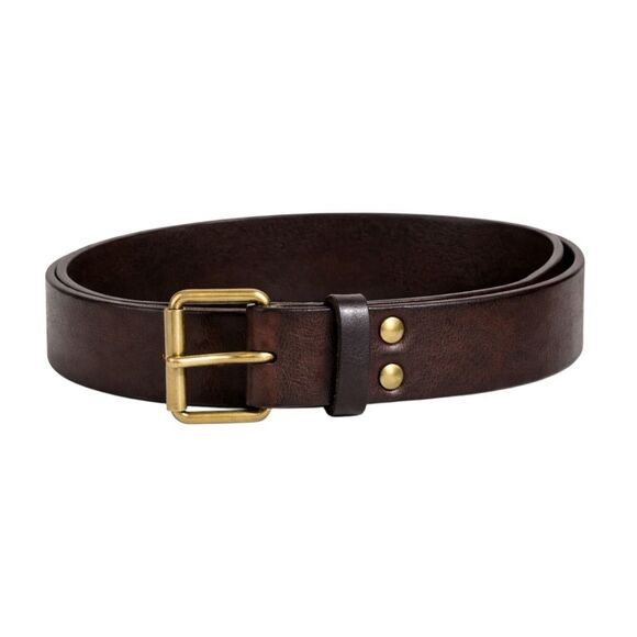 Lanvin Accessories - Lanvin Leather Belt Women's XS Brown Gold Tone Buckle Minimalist Classic France
